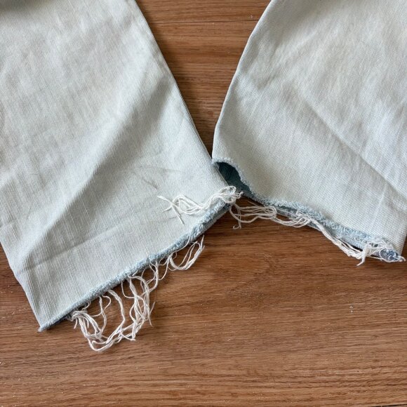 Mother The Dropout Fray Get Blondie Straight Leg Denim Jeans Blue Size 26 - Picture 8 of 16